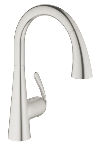 Смеситель для кухни GROHE Zedra с вытяжным душем 2jet, нержавеющая сталь (32294SD1)